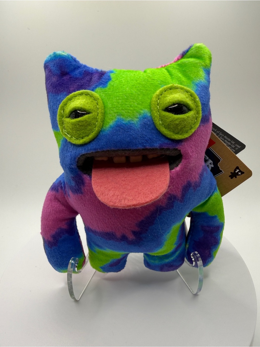NWT ZURU Fuggler Funny Ugly Monster Keyring - Tie Dye Plush